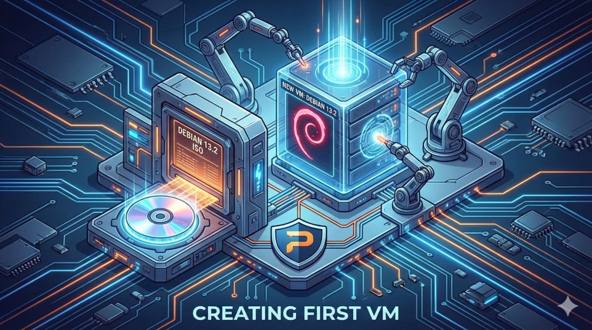 Guía 06: Creación de la primera VM (Debian 13.2)